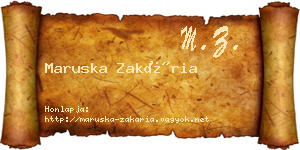 Maruska Zakária névjegykártya